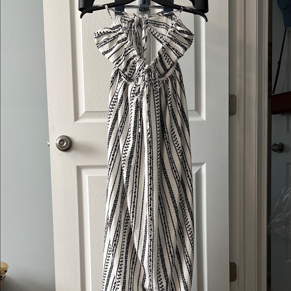 SHEIN Black and White Striped Frenchy Dress